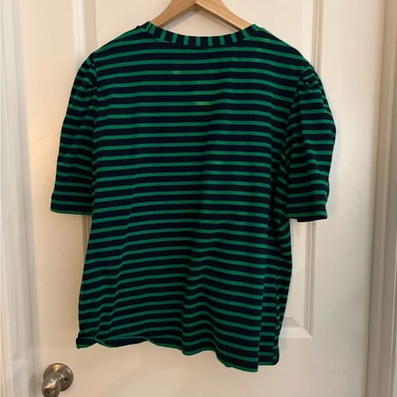 Green and Navy Striped Top 2X - Picture 4 of 4